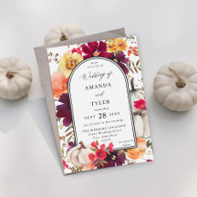 Herfst Floral Wedding White Pumpkin
