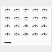 Herfst Floral Wedding Wine Plum Mauve Ronde Sticker (Vel)