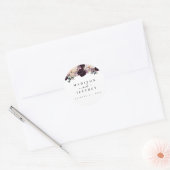 Herfst Floral Wedding Wine Plum Mauve Ronde Sticker (Envelop)