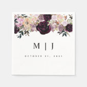 Herfst Floral Wedding Wine Plum Mauve Servet (Voorkant)