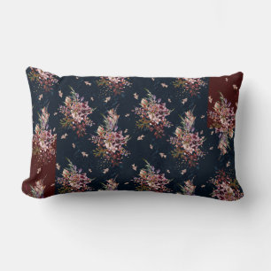 Herfst Floral White/Burgundy/Navy Lumbar Pillow Kussen