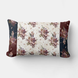 Herfst Floral White/Burgundy/Navy Lumbar Pillow Kussen