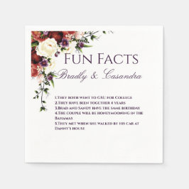 Herfst Floral White Fun Facts Servet