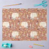 Herfst Floral White Pumpkin paddenstoel Robuuste o Tissuepapier (Craft)