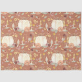 Herfst Floral White Pumpkin paddenstoel Robuuste o Tissuepapier (Voorkant)