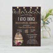 Herfst Floral Wine Barrel Vineyard Rehearsal Dinne Kaart (Staand voorkant)