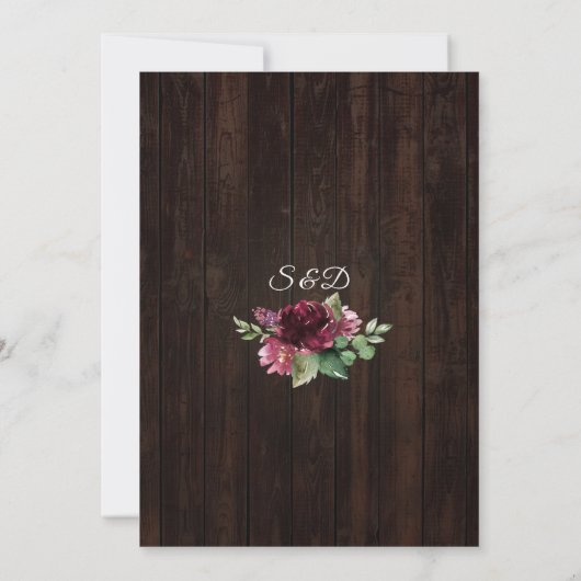 Herfst Floral Wine Barrel Vineyard Rehearsal Dinne Kaart (Achterkant)