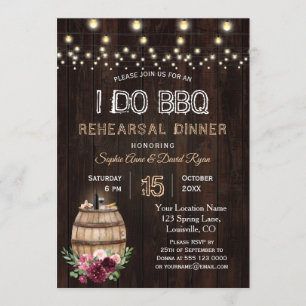 Herfst Floral Wine Barrel Vineyard Rehearsal Dinne Kaart