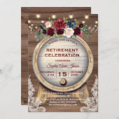 Herfst Floral Wine Barrel Vineyard Retirement Part Kaart (Voorkant / Achterkant)