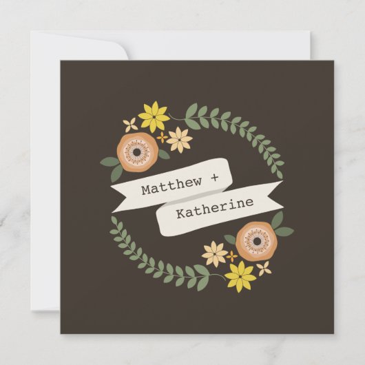 Herfst Floral wisting van de ouders van Bride Kaart (Voorkant)