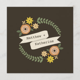 Herfst Floral wisting van de ouders van Bride Kaart