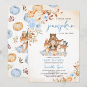 Herfst Floral Woodland Baby shower Kaart (Voorkant / Achterkant)