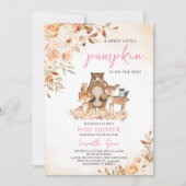 Herfst Floral Woodland Baby shower Kaart (Voorkant)