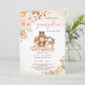 Herfst Floral Woodland Baby shower Kaart (Staand voorkant)