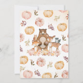Herfst Floral Woodland Baby shower Kaart (Achterkant)