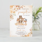 Herfst Floral Woodland Baby shower Kaart (Staand voorkant)