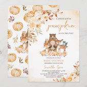 Herfst Floral Woodland Baby shower Kaart (Voorkant / Achterkant)