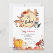Herfst Floral Woodland Baby shower Uitnodiging (Voorkant)