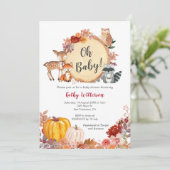 Herfst Floral Woodland Baby shower Uitnodiging (Staand voorkant)