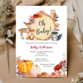 Herfst Floral Woodland Baby shower Uitnodiging