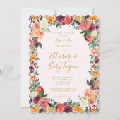 Herfst Floral Woodland Sip & See uitnodiging (Voorkant)