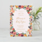 Herfst Floral Woodland Sip & See uitnodiging (Staand voorkant)