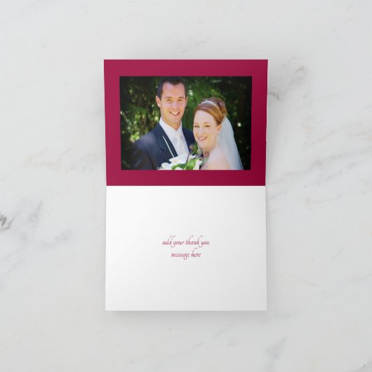 Herfst Floral Wreath Monogram Wedding Bedankkaart (Binnen)