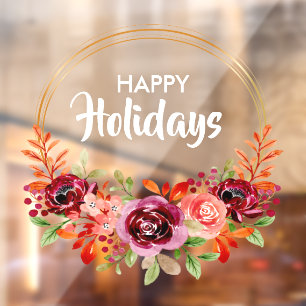 Herfst Floral Wreath Raamsticker