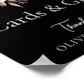 Herfst Floral Zwart Trouwkaarten & Cadeaubordje Poster (Hoek)