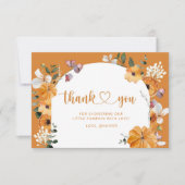 Herfst florale boogpompoen baby shower dank u kaart (Voorkant)