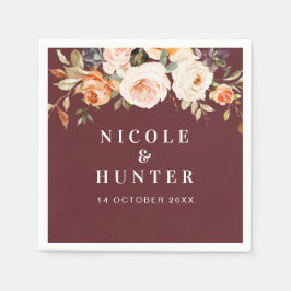 herfst florale bruiloft servet