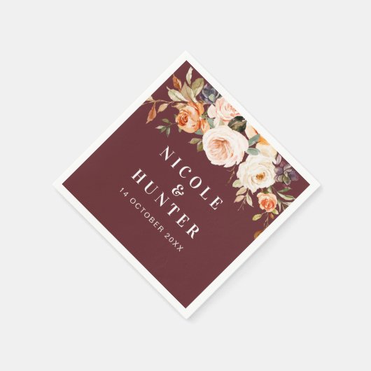 herfst florale bruiloft servet (Hoek)