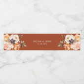 herfst florale bruiloft waterfles etiket (Enkel label)