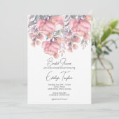 Herfst florale Dusty roos Vrijgezellenfeest Kaart (Staand voorkant)
