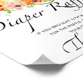 Herfst florale herfstpompoen diaper raffinage poster (Hoek)