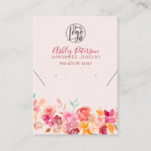 Herfst florale logo sieraden oorring ketting Qr-co Visitekaartje (Voorkant)