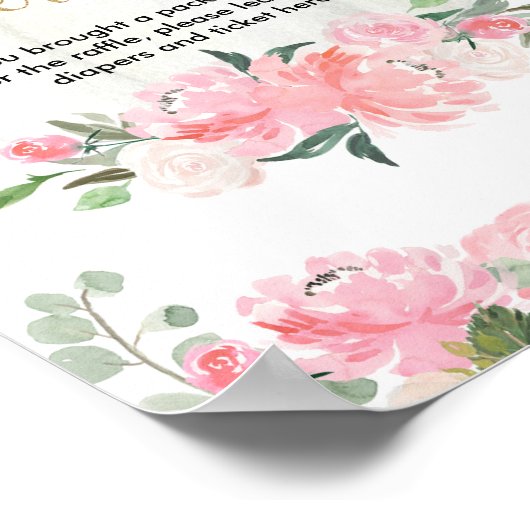 Herfst florale pompoen roze goud poster (Hoek)
