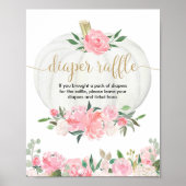 Herfst florale pompoen roze goud poster (Voorkant)