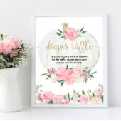 Herfst florale pompoen roze goud poster