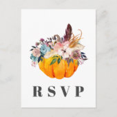 herfst, florale, pompoen RSVP-kaart Uitnodiging Briefkaart (Voorkant)