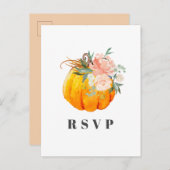 herfst, florale, pompoen RSVP-kaart Uitnodiging Briefkaart (Voorkant / Achterkant)