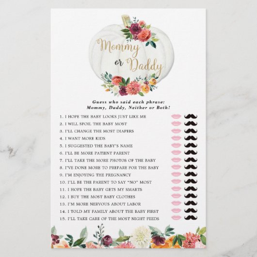 Herfst florale pompoenen (Voorkant)