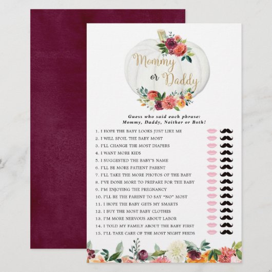 Herfst florale pompoenen (Voorkant / Achterkant)