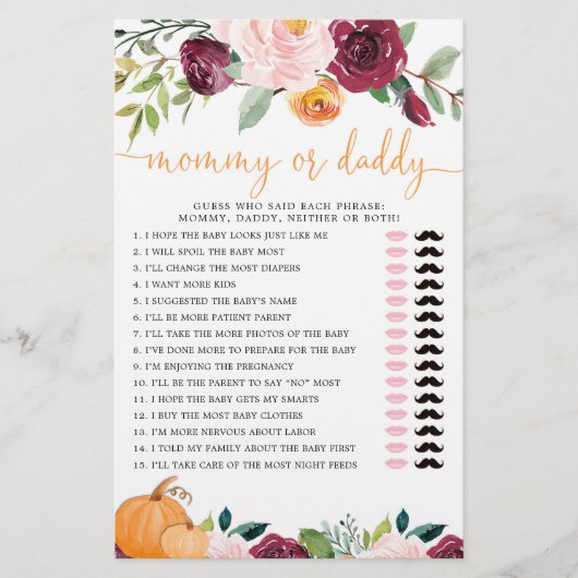 Herfst florale pompoenen (Voorkant)