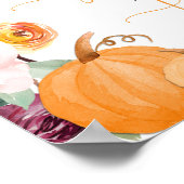 Herfst florale pompoenen Baby zijn Sweet Neem een  Poster (Hoek)