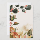 herfst florale spiegel bespaart datumUitnodiging Kaart (Achterkant)