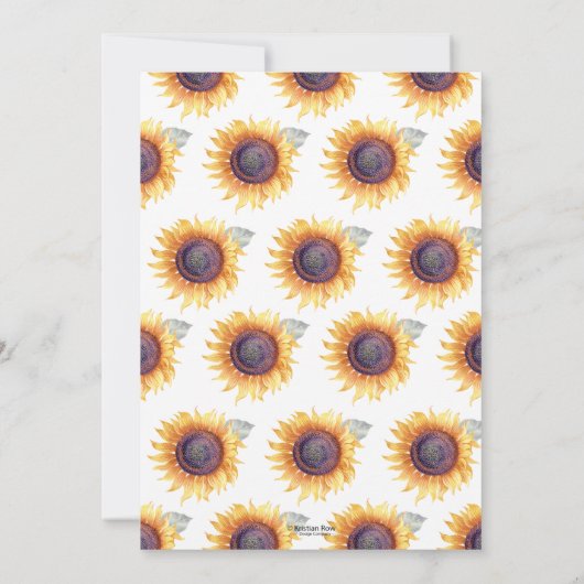 Herfst florale zonnebloempitten rustig vrijgezelle kaart (Achterkant)