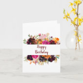 Herfst Florals Birthday Wenskaart Kaart (Gele Bloem)
