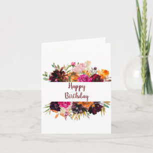 Herfst Florals Birthday Wenskaart Kaart