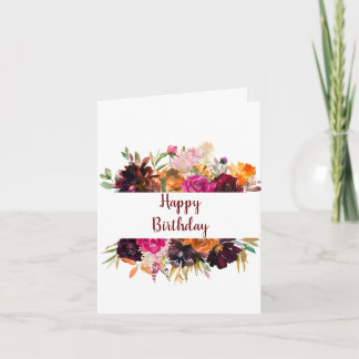 Herfst Florals Birthday Wenskaart Kaart